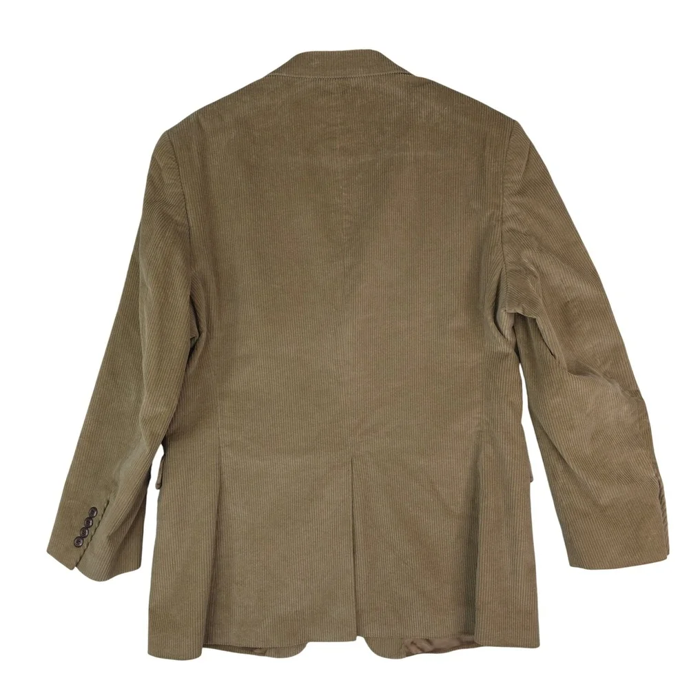 Stafford Blazer‎ Mens 42R Brown Corduroy Sport Coat Two Button Jacket Cotton